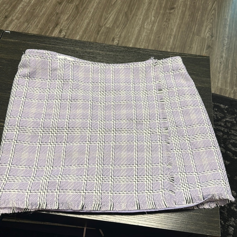 bp Lavender Plaid Mini Skirt